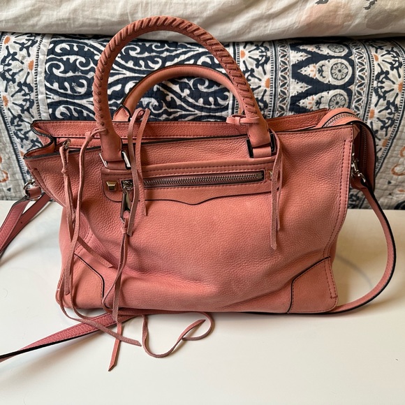 Rebecca Minkoff Regan Suede Satchel in Guava - Picture 2 of 5